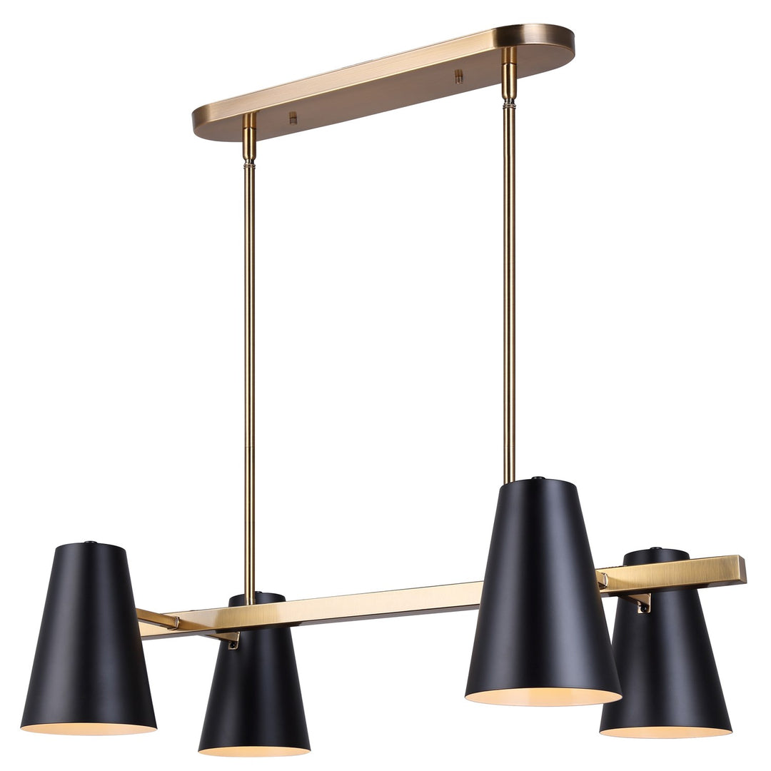 Pendant In Matte Black And Gold Finish