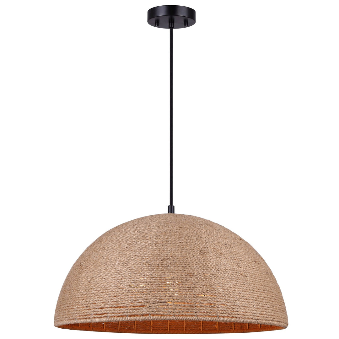 Pendant In Matte Black/Rope Color Finish by Canarm