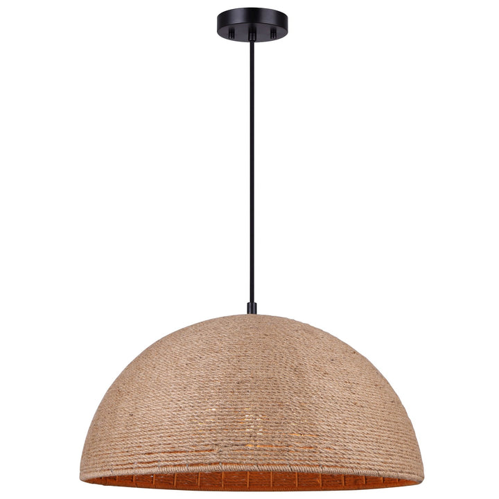 Pendant In Matte Black/Rope Color Finish by Canarm
