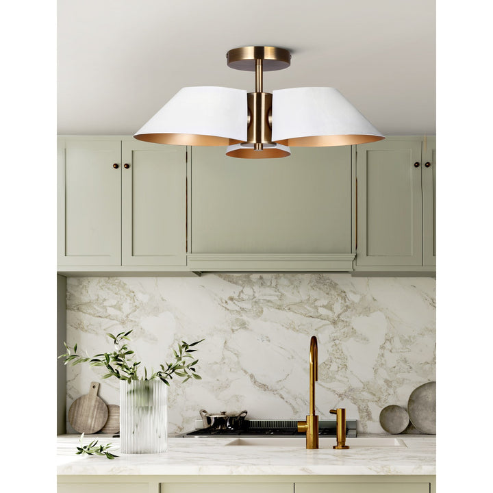 Semi-Flush Mount In Matte White Finish