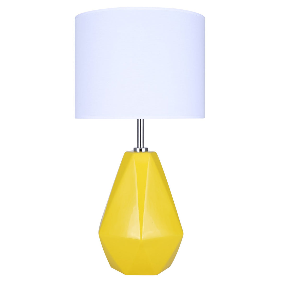 Table Lamp In Vibrant Yellow And Chrome Finish