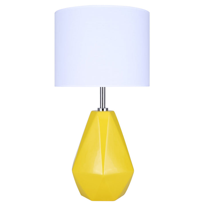 Table Lamp In Vibrant Yellow And Chrome Finish