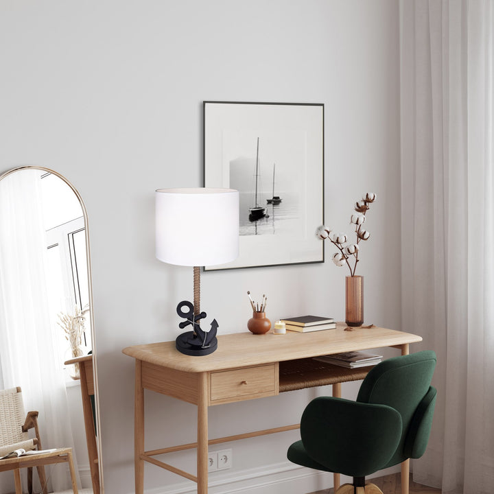 Table Lamp In Matte Black Finish