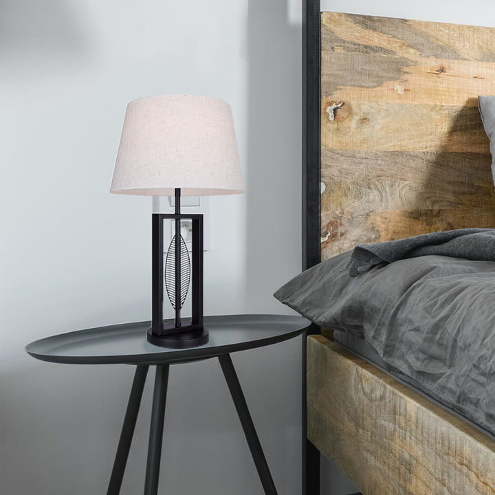 Table Lamp In Matte Black Finish