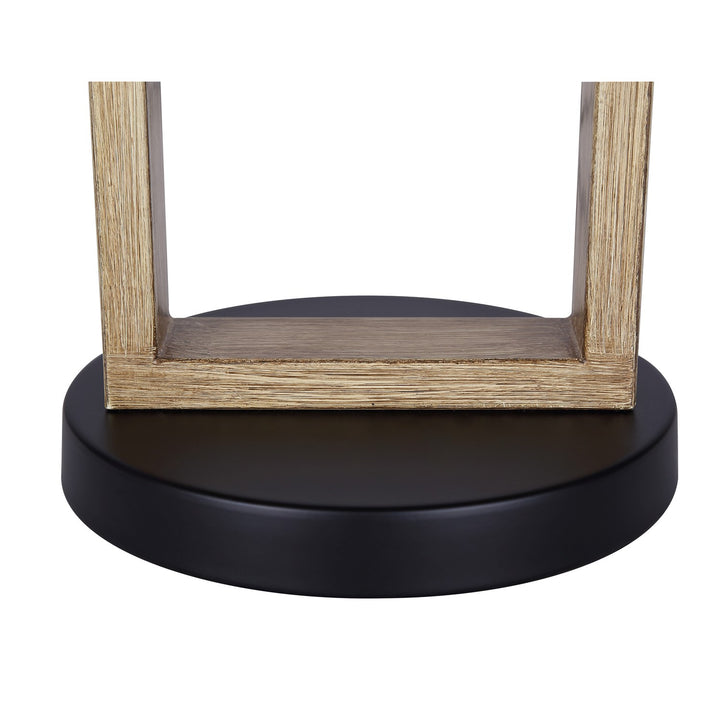 Table Lamp In Matte Black And Brushed Brown Finish
