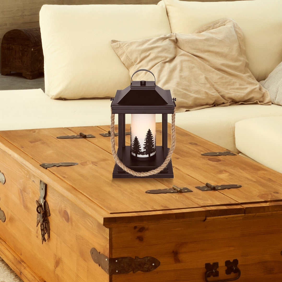 Table Lamp In Matte Black And Rope Finish