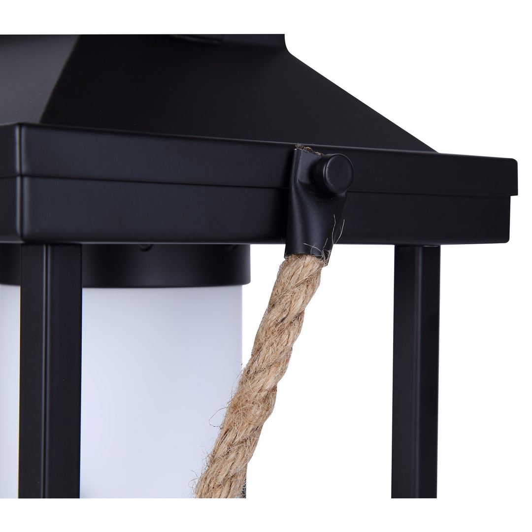 Table Lamp In Matte Black And Rope Finish