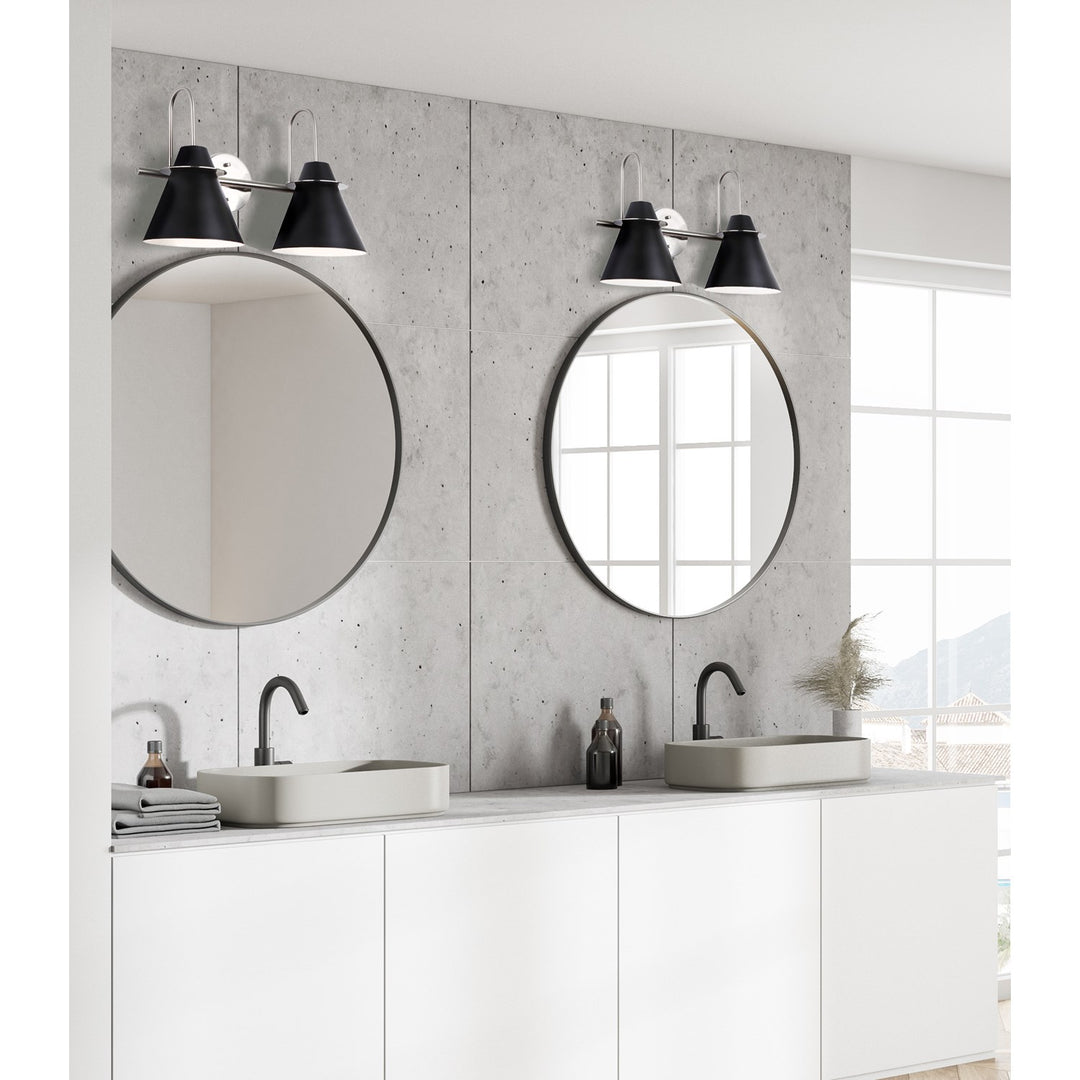 Vanity In Brushed Nickel/Matte Black Finish