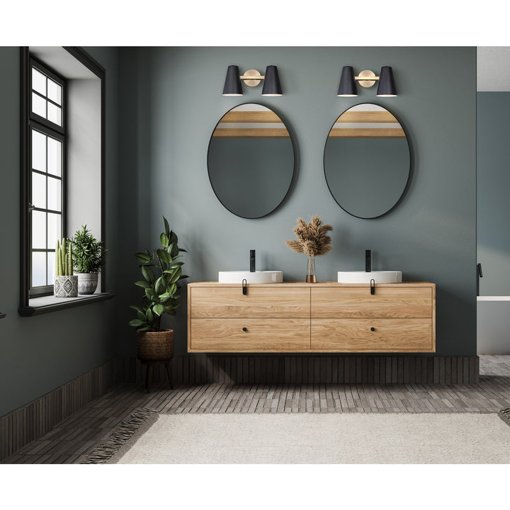 Vanity In Matte Black And Gold Finish