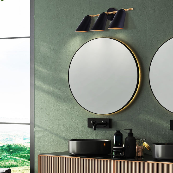 Vanity In Matte Black And Gold Finish