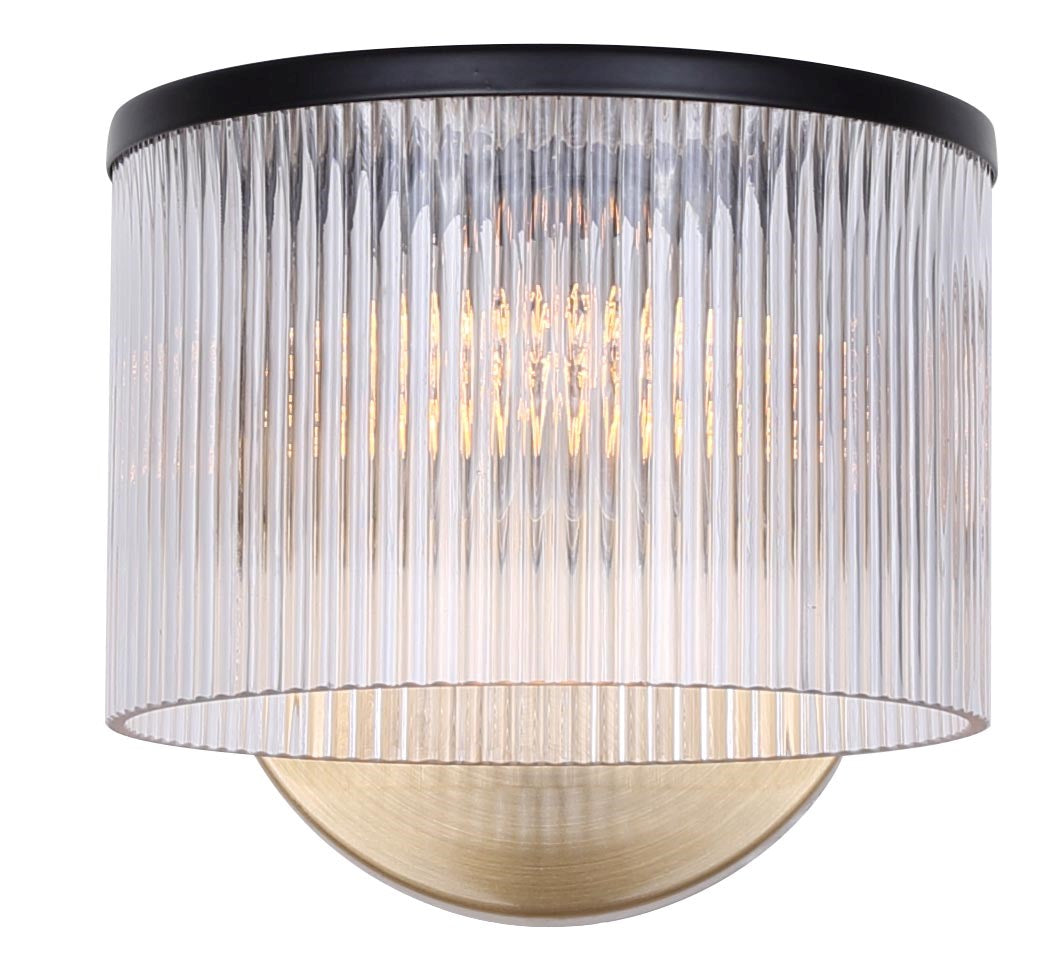 Sconce In Matte Black And Gold Finish