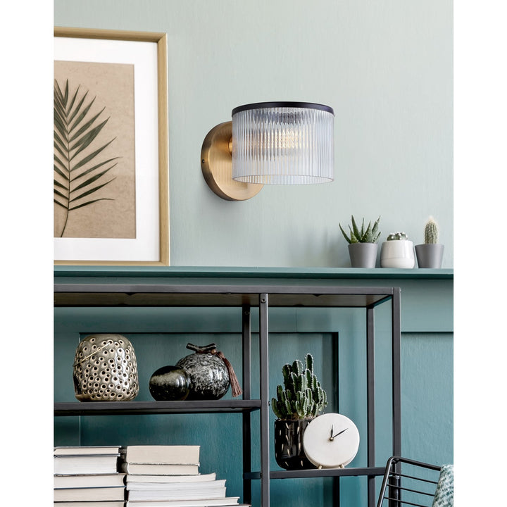 Sconce In Matte Black And Gold Finish