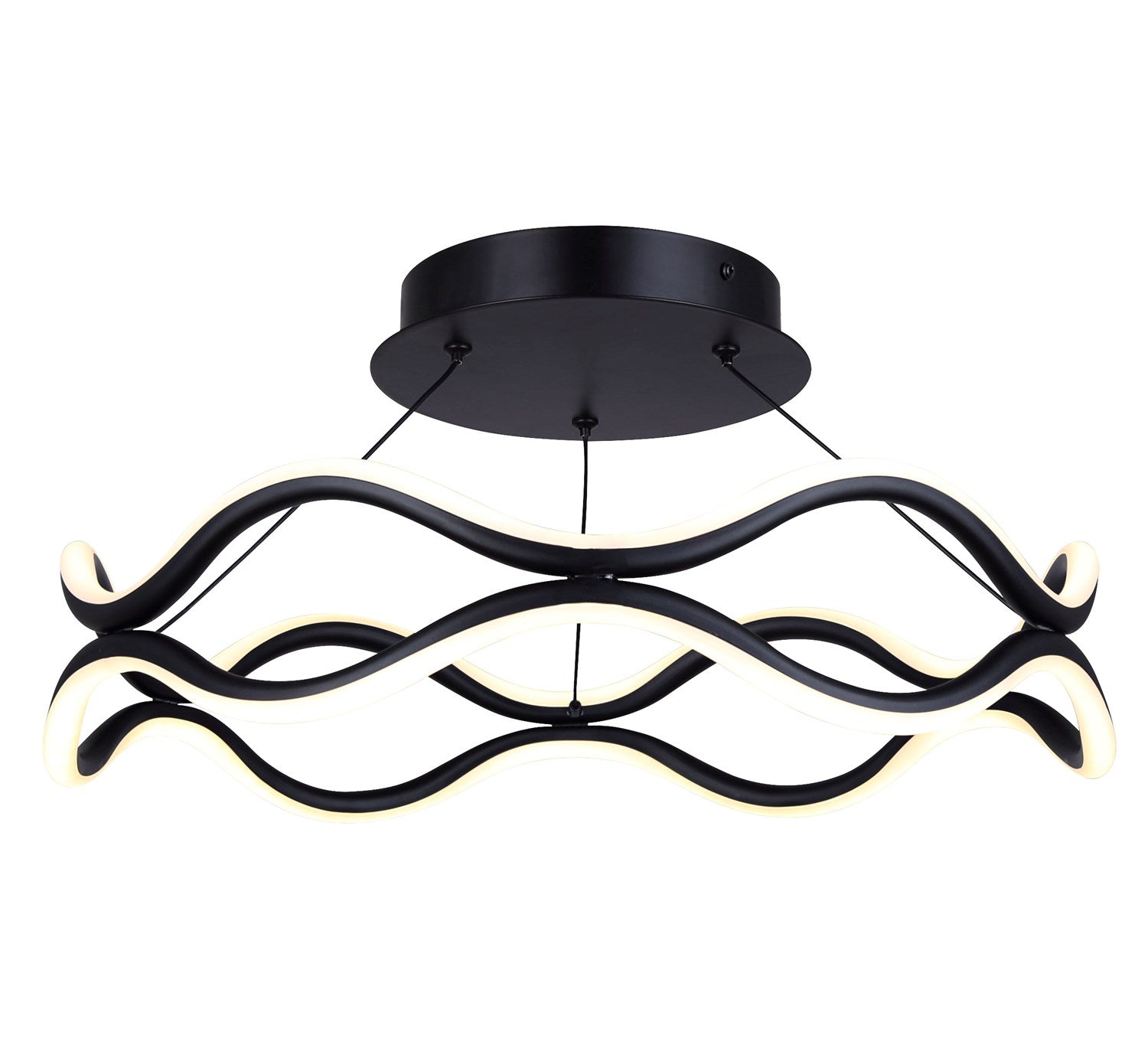 Semi Flush In Black Finish by Canarm