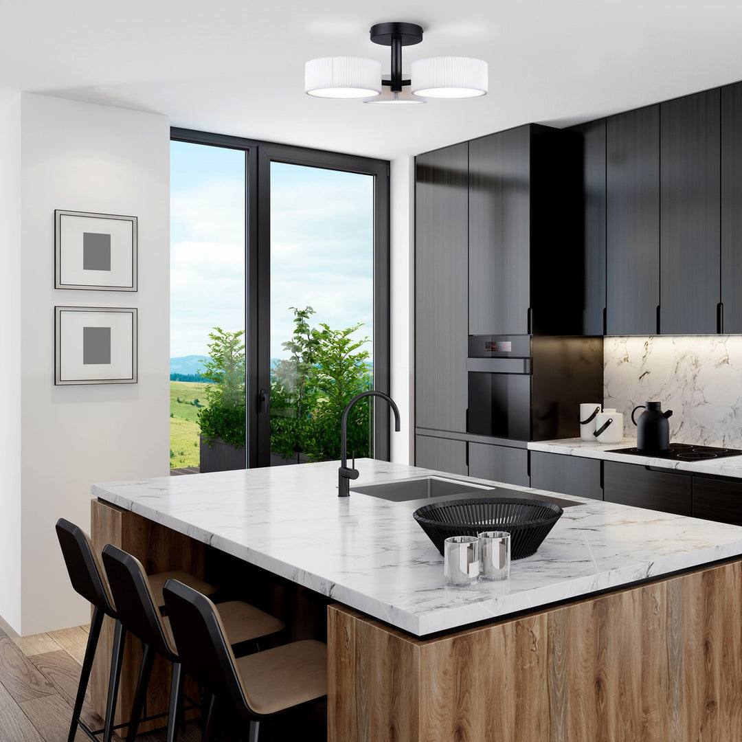 Semi Flush In Black Finish