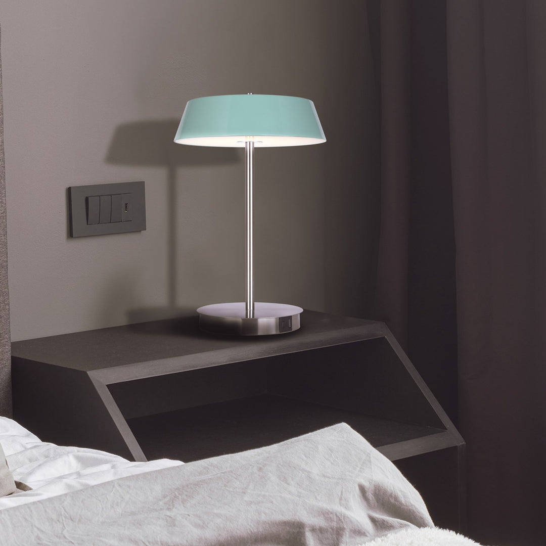 Table Lamp In Brushed Nickel Finish
