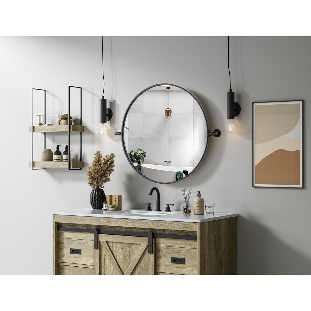 24X24 Pivot Mirror In Black