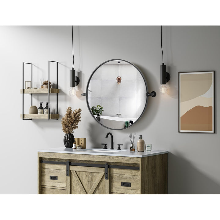 24X24 Pivot Mirror In Black