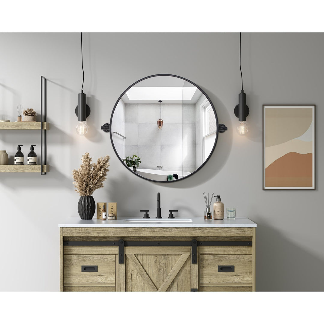 24X24 Pivot Mirror In Black