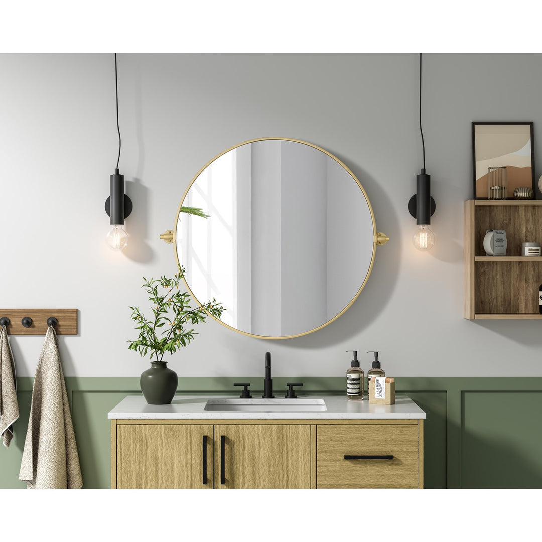 30X30 Pivot Mirror In Brass