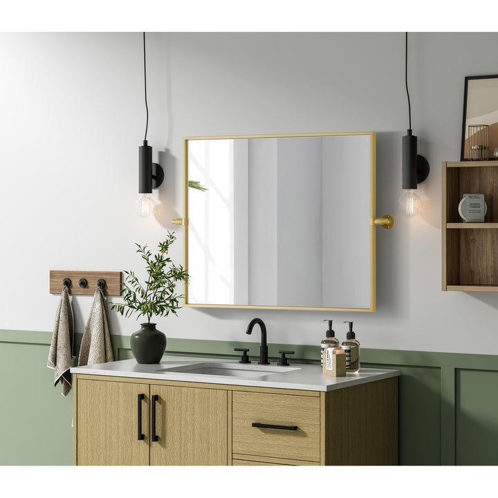 24X30 Pivot Mirror In Brass