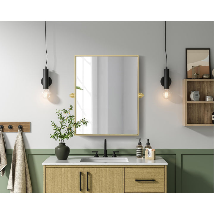 24X30 Pivot Mirror In Brass