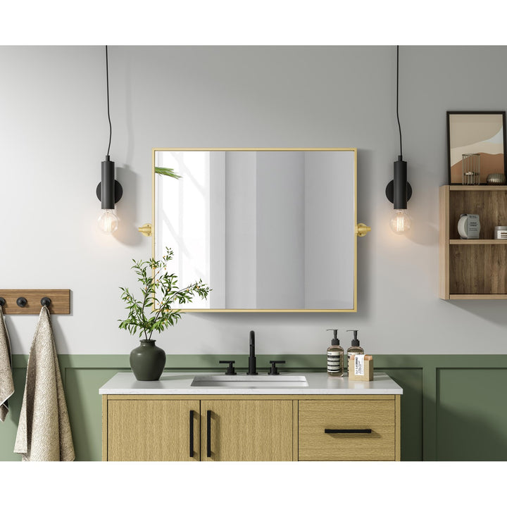 24X30 Pivot Mirror In Brass