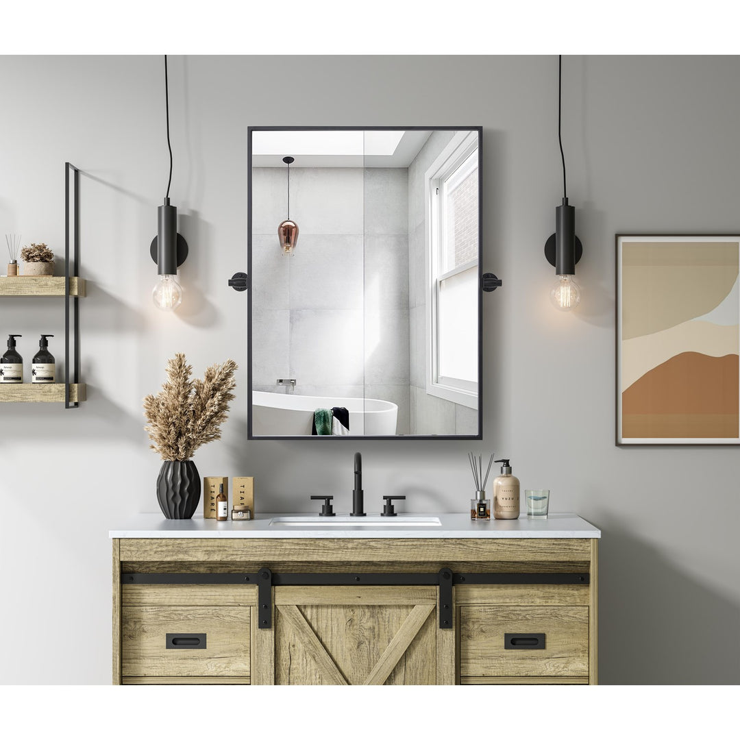 24X32 Pivot Mirror In Black