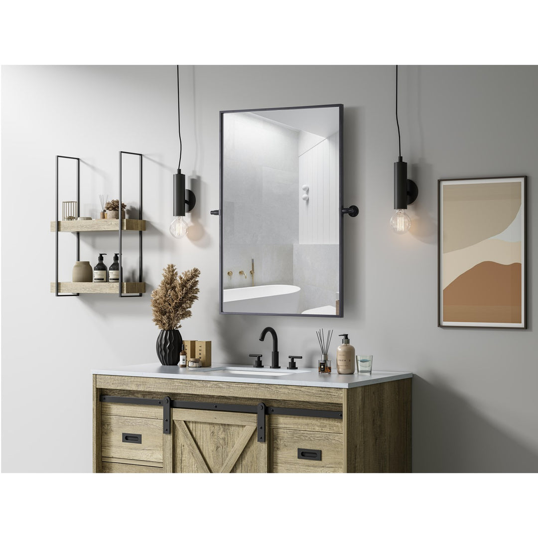 24X36 Pivot Mirror In Black