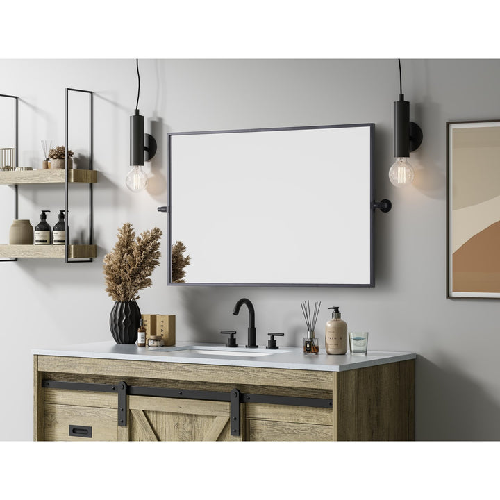 24X36 Pivot Mirror In Black