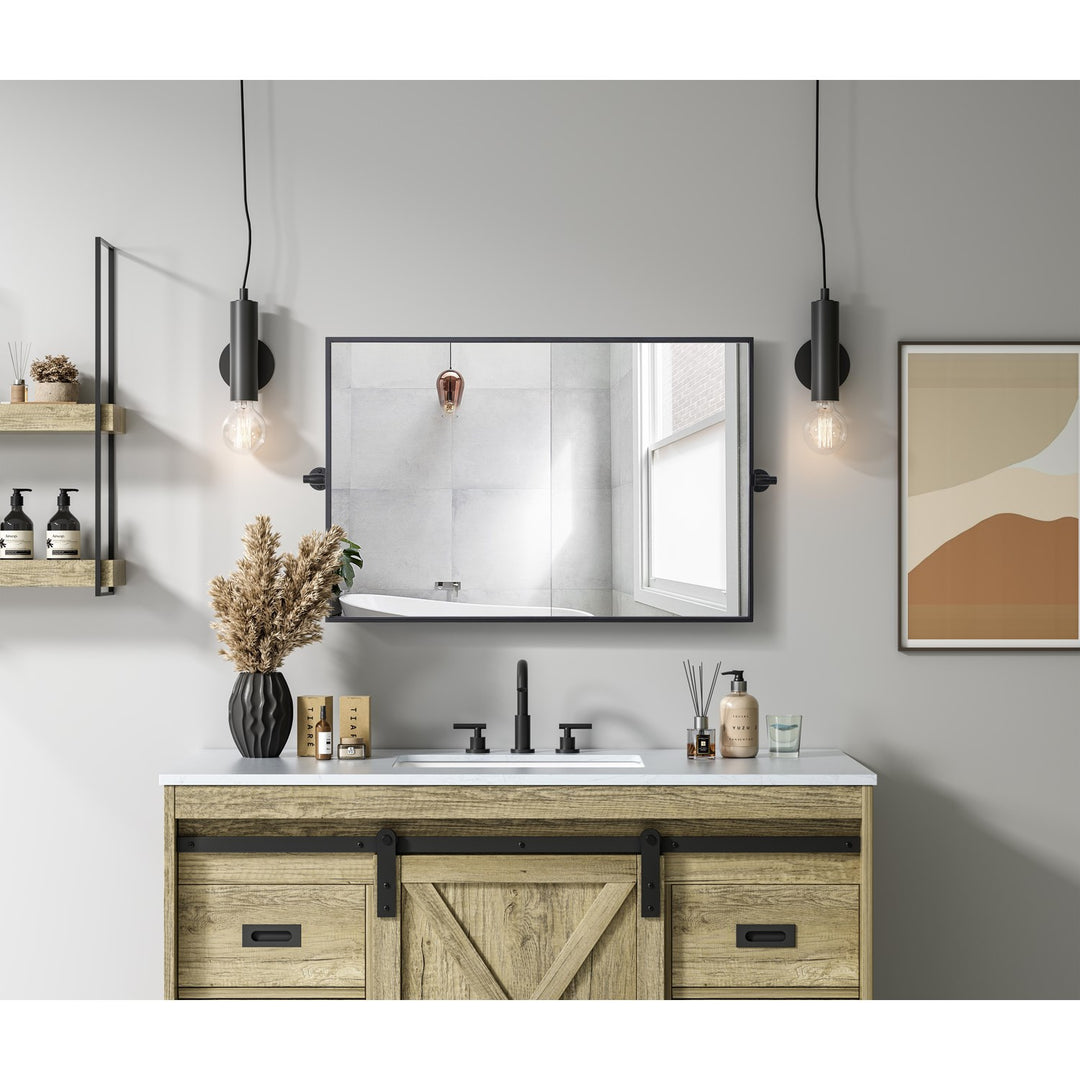 24X36 Pivot Mirror In Black