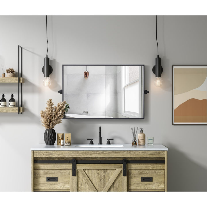 24X36 Pivot Mirror In Black