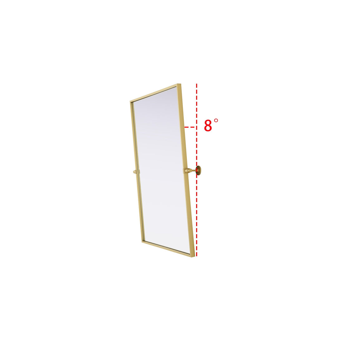 24X36 Pivot Mirror In Brass