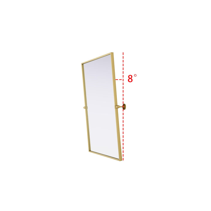 24X36 Pivot Mirror In Brass