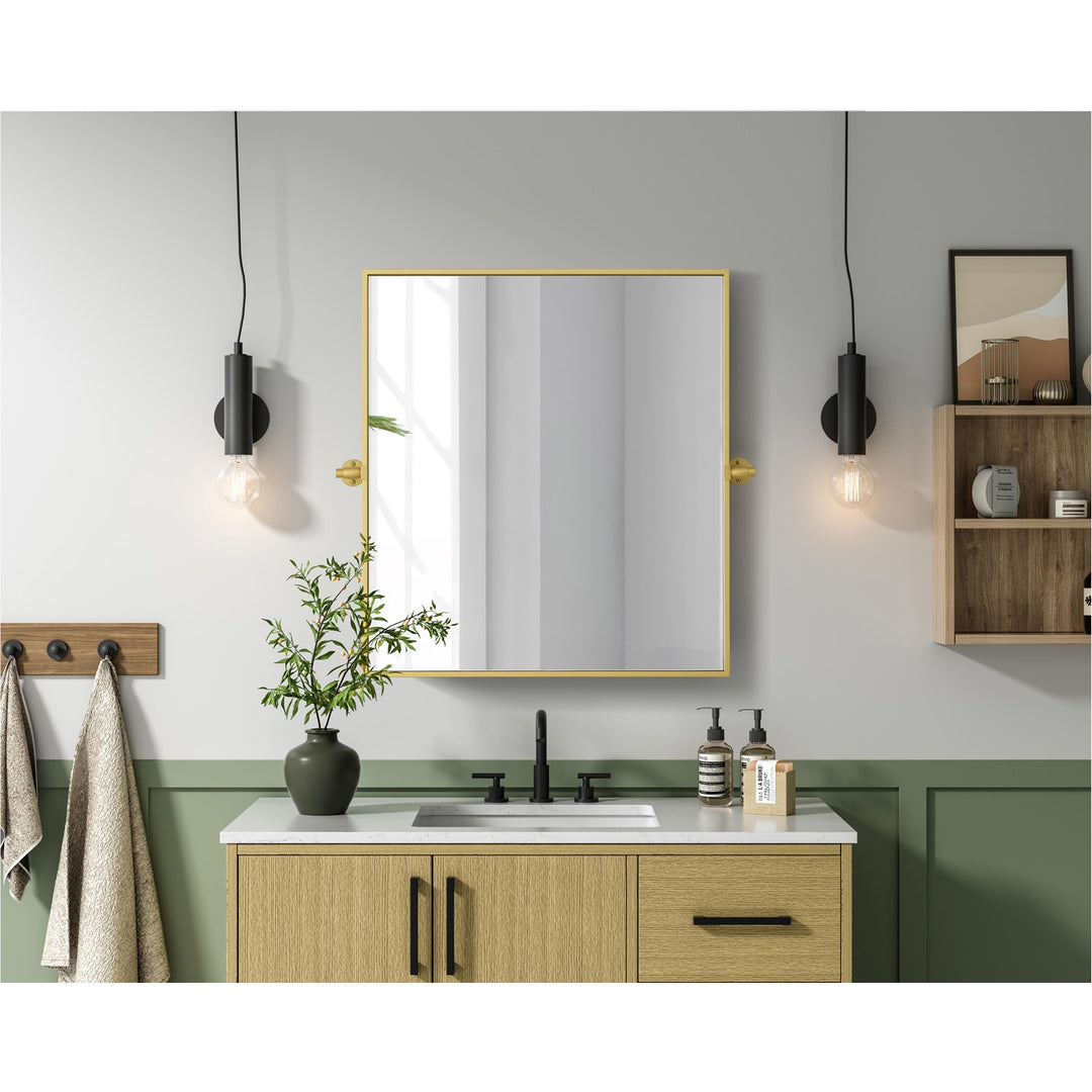 27X30 Pivot Mirror In Brass
