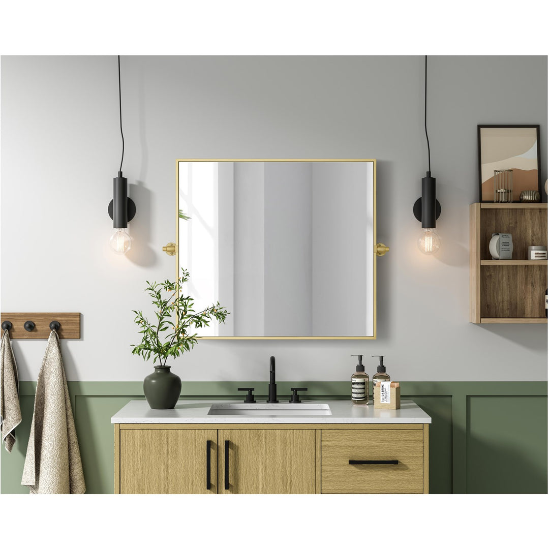 27X30 Pivot Mirror In Brass