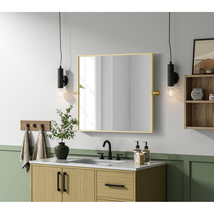 27X30 Pivot Mirror In Brass