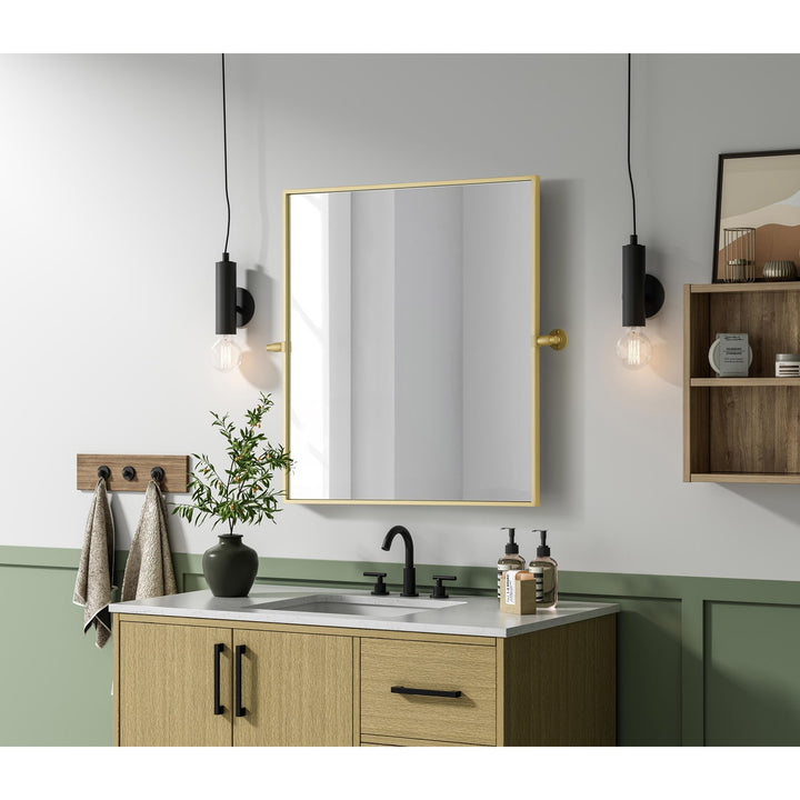 27X30 Pivot Mirror In Brass
