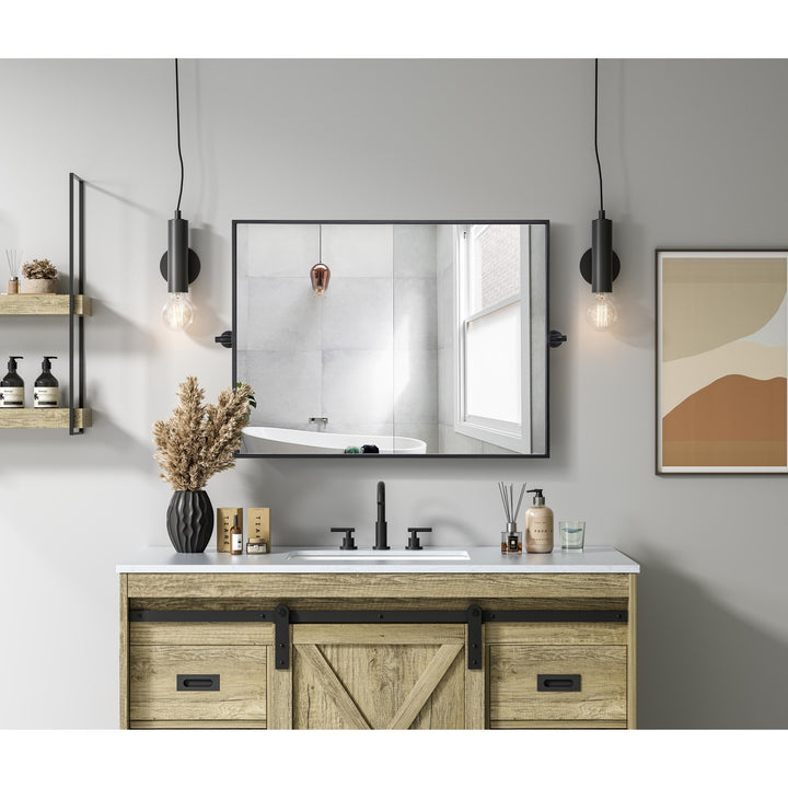 27X36 Pivot Mirror In Black
