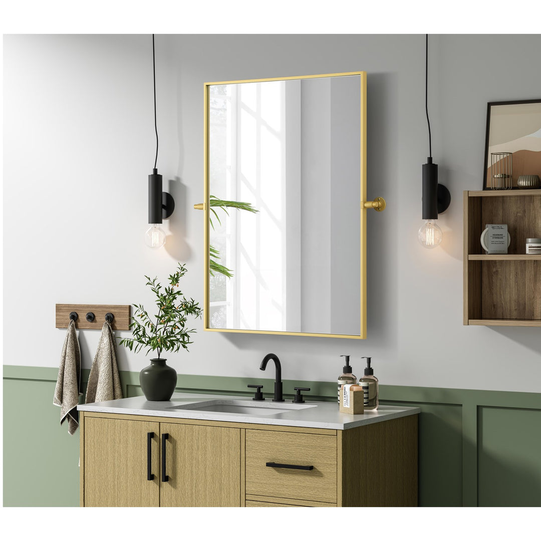 27X36 Pivot Mirror In Brass