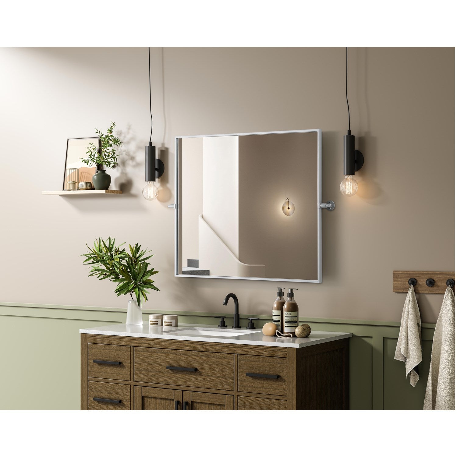 30X36 Pivot Mirror In Silver