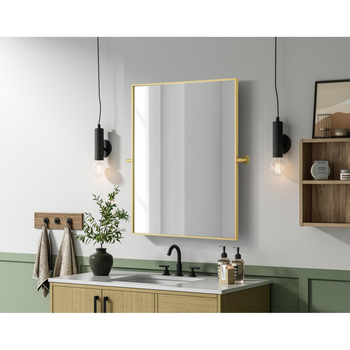 40X30 Pivot Mirror In Brass