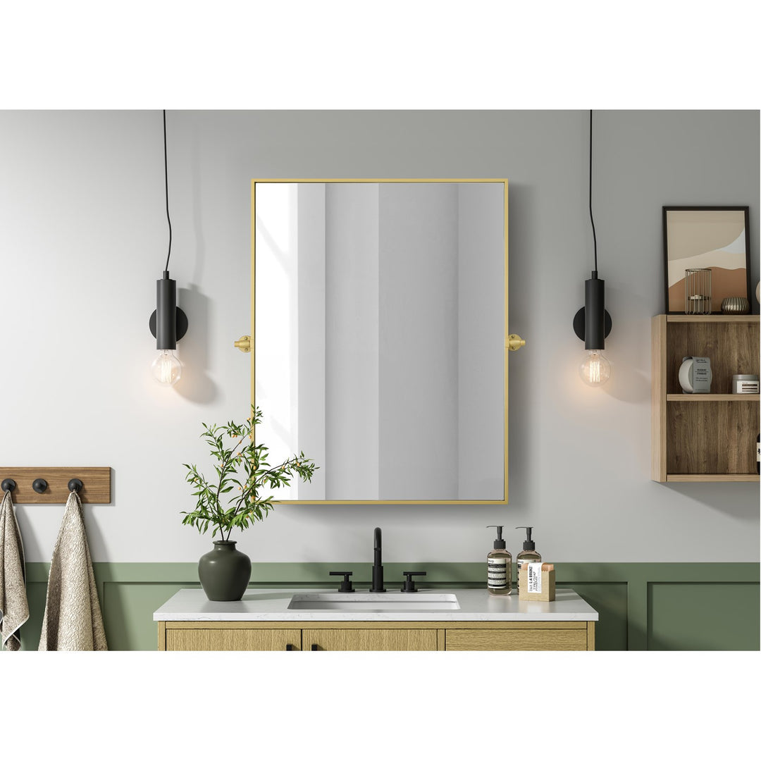 40X30 Pivot Mirror In Brass