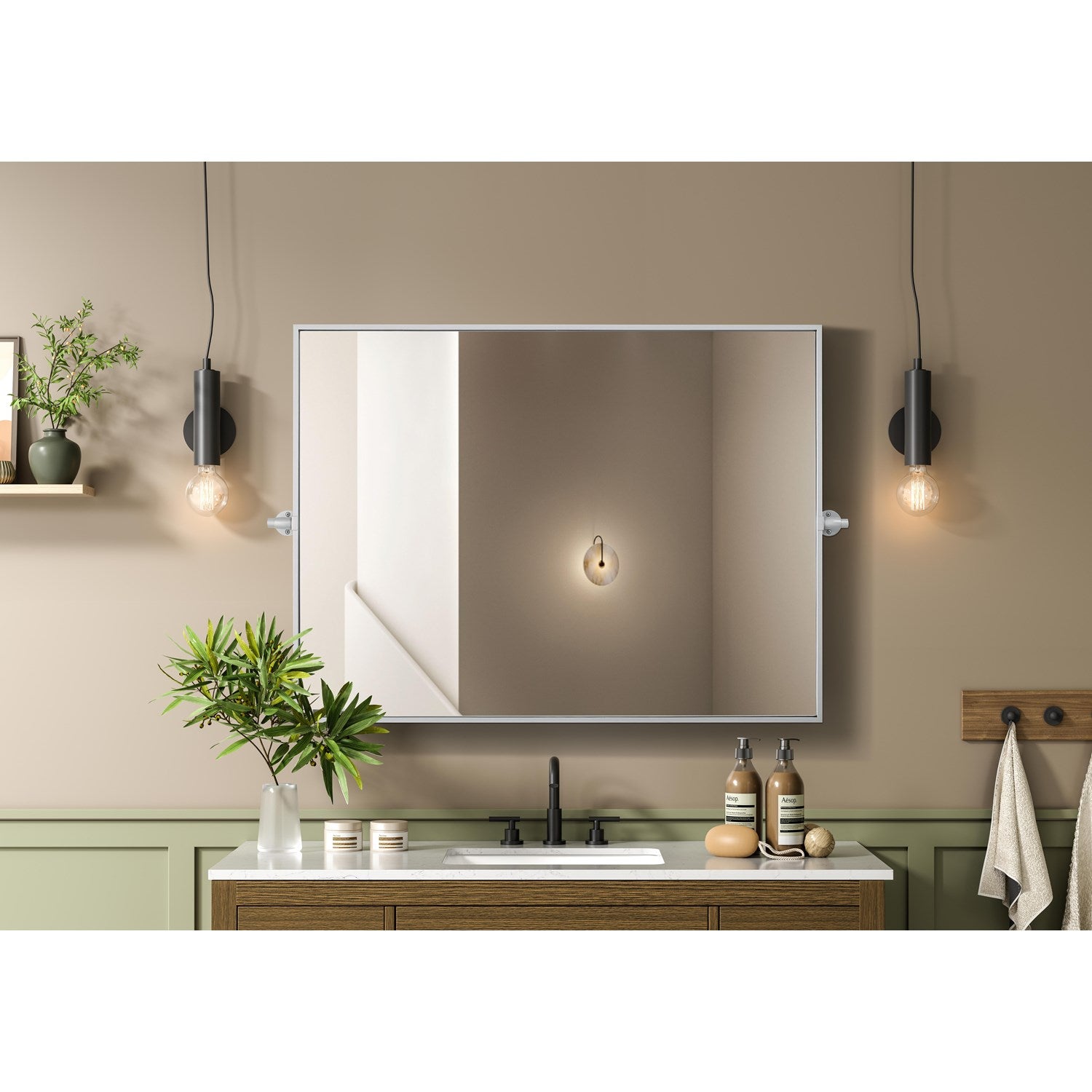 40X30 Pivot Mirror In Silver