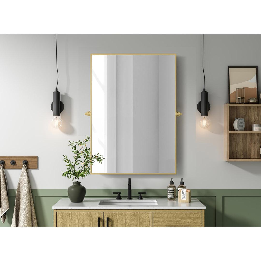 48X30 Pivot Mirror In Brass