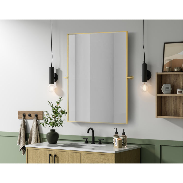 48X30 Pivot Mirror In Brass