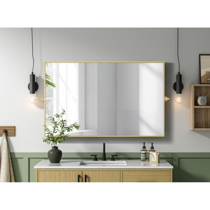 48X30 Pivot Mirror In Brass