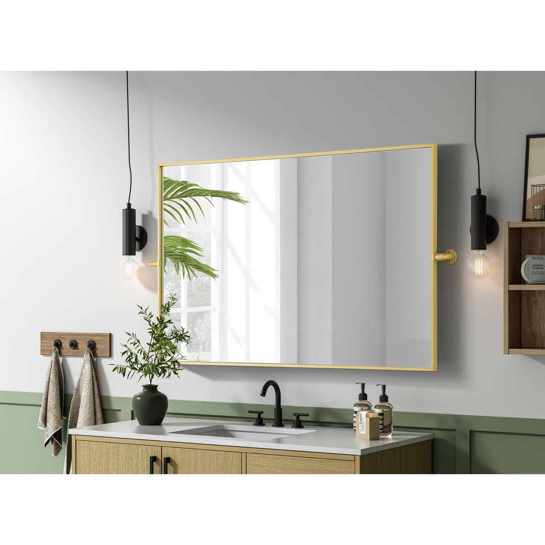48X30 Pivot Mirror In Brass