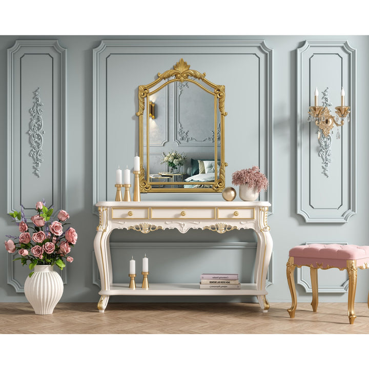 28.5X42 Traditional Mirror In Gold Leaf