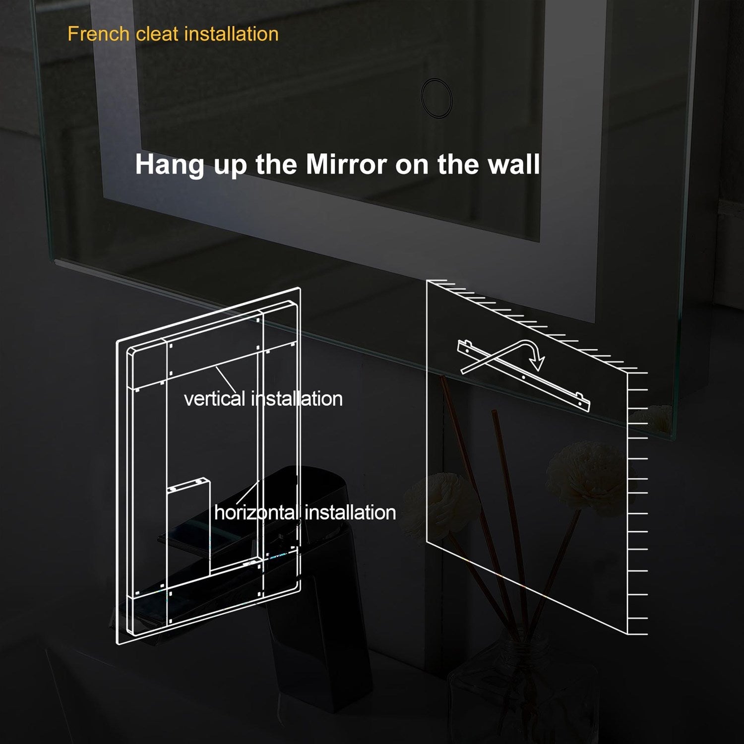 36X27 Led Mirror, Adjustable Color 3000K/4200K/6400K