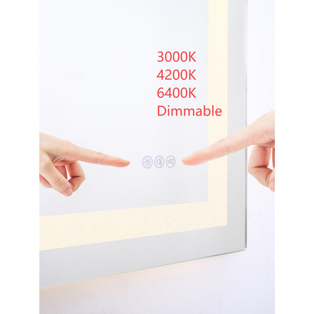 40X27 Led Mirror, Adjustable Color 3000K/4200K/6400K